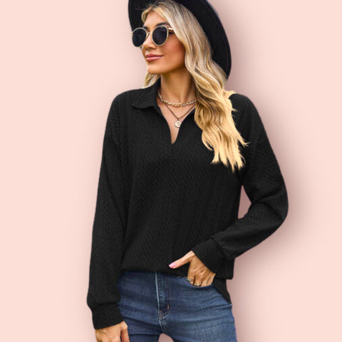 Made Just For You! Johnny Collar Dropped Blouse