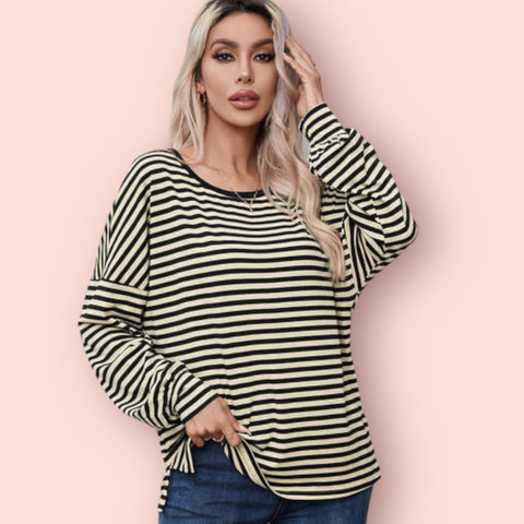 Made Just For You! Striped Round Neck T-Shirt