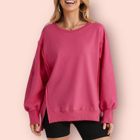 Made Just For You! Pink Round Neck Sweatshirt