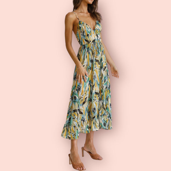 Made Just For You! Printed Sleeveless Midi Maxi Dress
