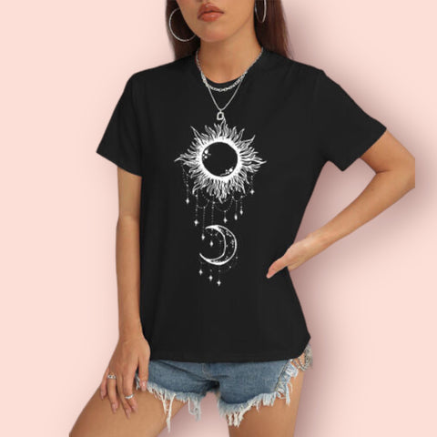 Made Just For You! Sun & Moon Round Neck T-Shirt